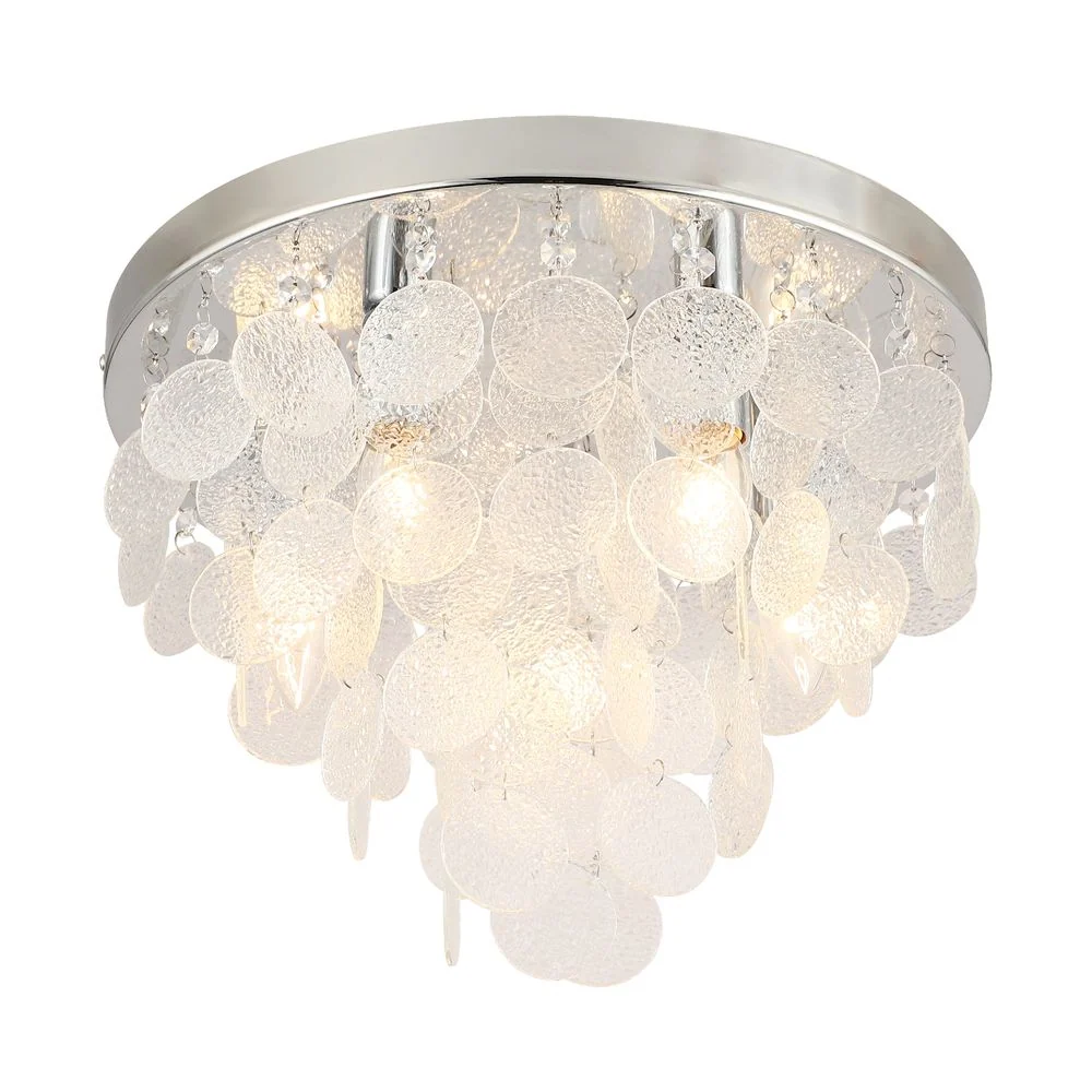 Plafonnier encastré Zumaline Pardo 6L E14 chromé, D 40 cm