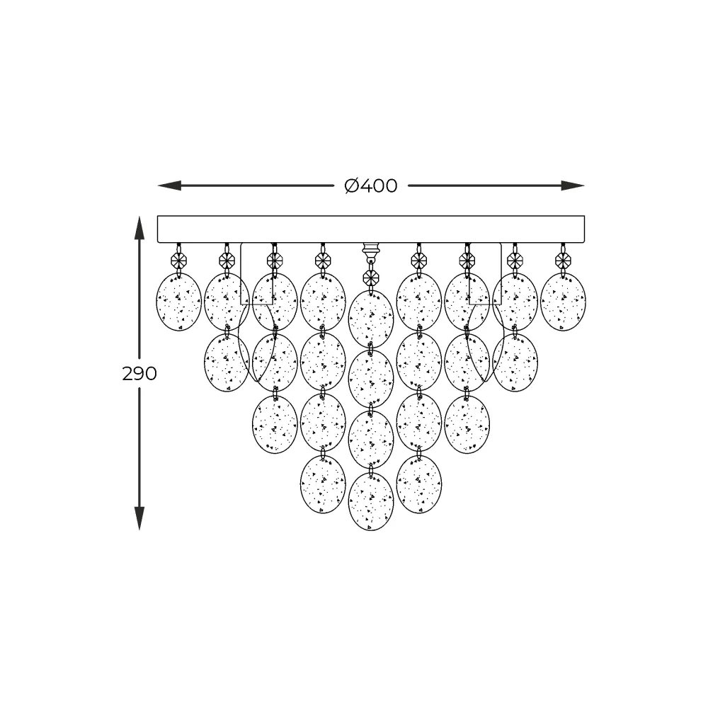 Plafonnier encastré Zumaline Pardo 6L E14 chromé, D 40 cm