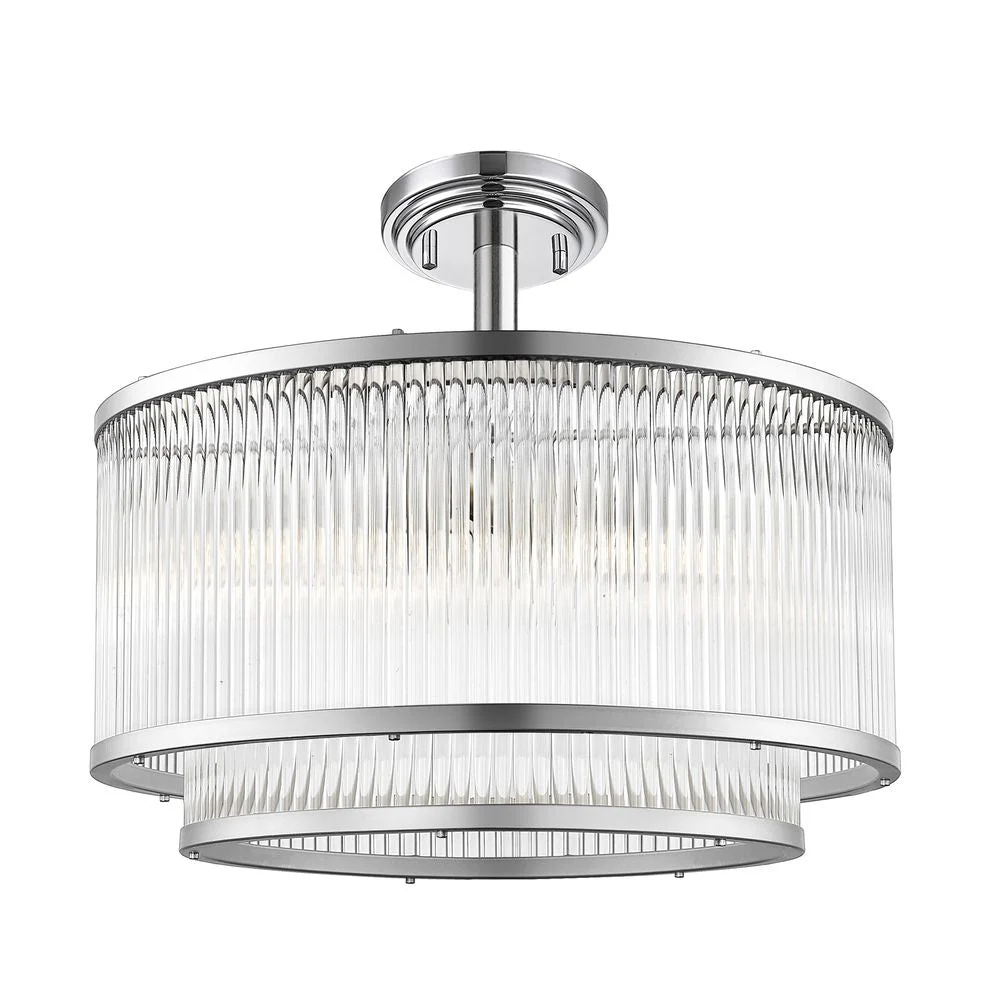 Plafonnier Zumaline Sergio 5L, douille E14 en métal, diamètre 42 cm Chrome