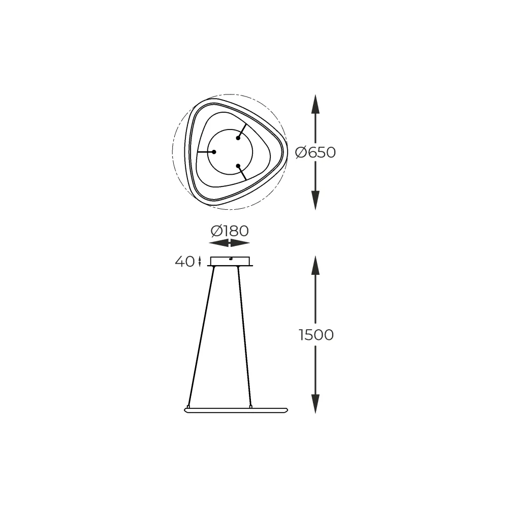 Suspension LED Zumaline Getafe 1L 34W 3000K