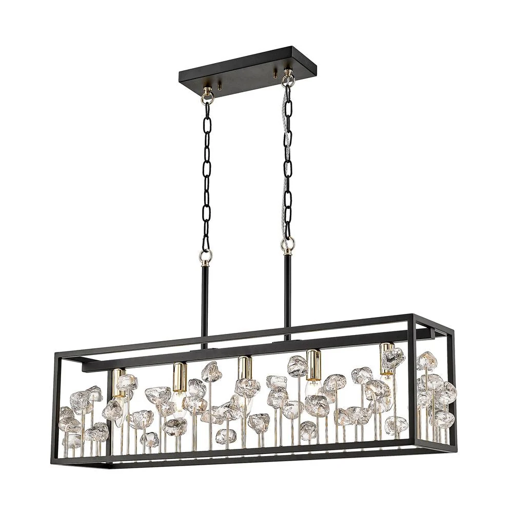 Suspension linéaire Zumaline Caroline 5L, douille E14, largeur 87 cm