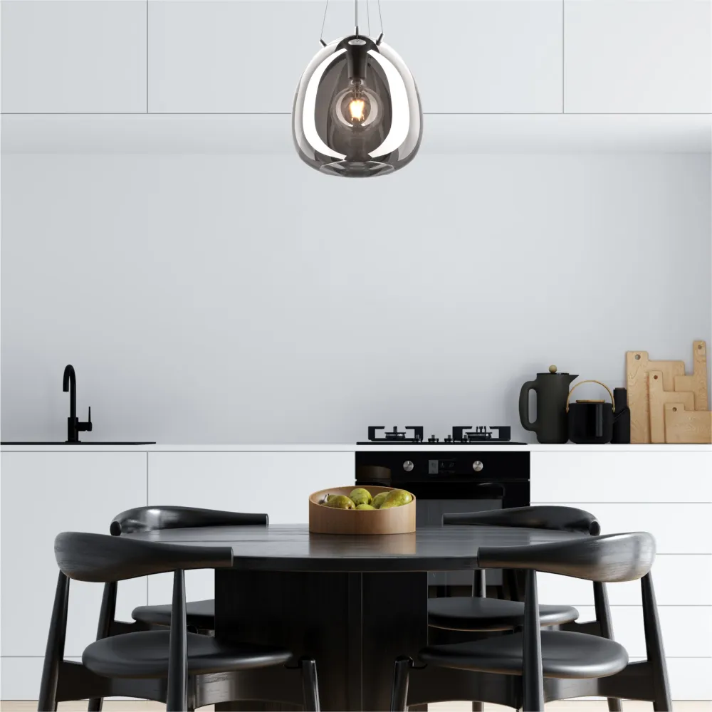 Suspension Zumaline Moon 1L, douille E27, longueur 30 cm