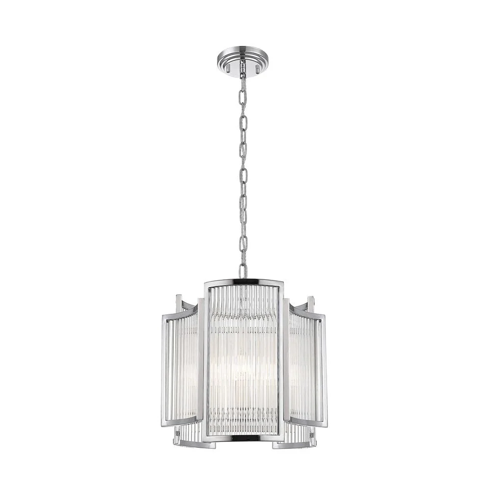 Suspension Zumaline Sergio 3L E14 en métal chromé/doré Chrome