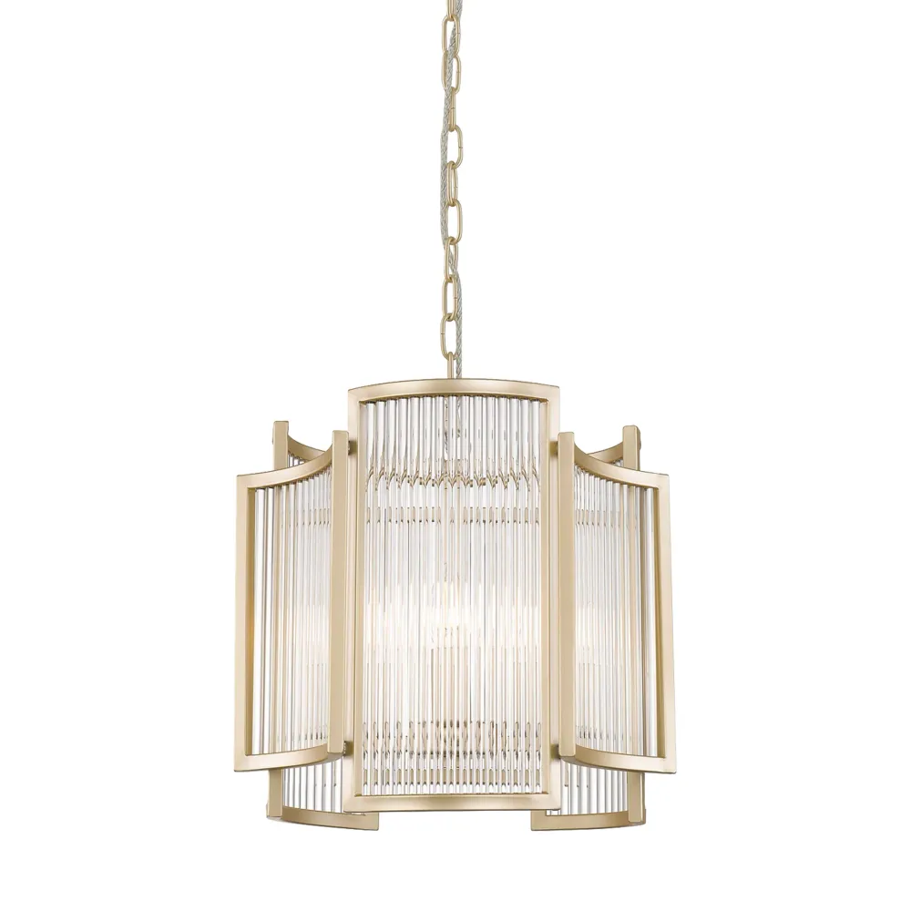 Suspension Zumaline Sergio 3L E14 en métal chromé/doré Chrome