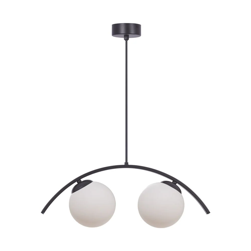Suspension Zumaline Wave 2L E14 métal noir