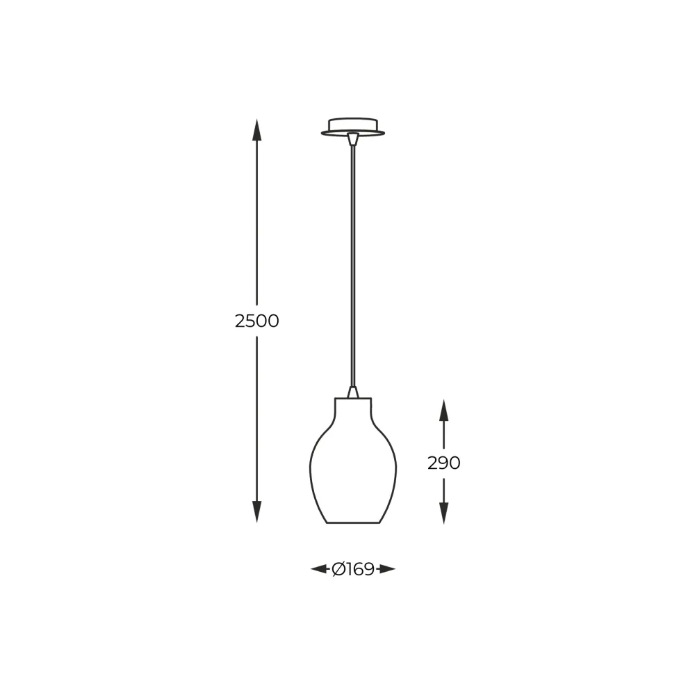 Zumaline Bresso 1L suspension E27, chrome L 18cm