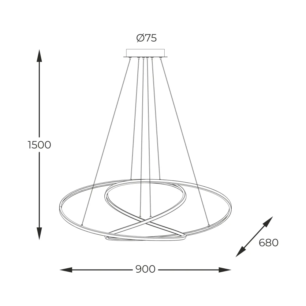 Zumaline Cholet 1L suspension LED 56W 3000K