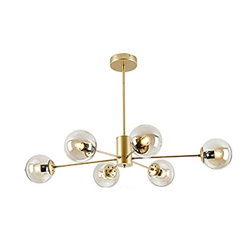 Sputnik Lustre 6 lumières Plafonnier Nordique Creative E27 Éclairage Pendant Globe En Verre Pendant La Lampe pour Chambre...