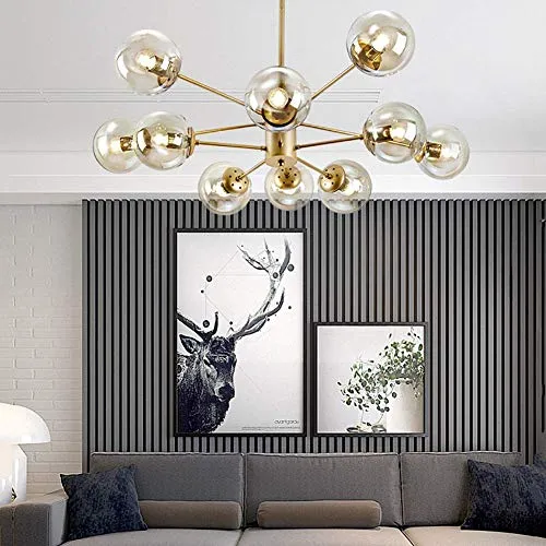Sputnik Lustre 6 lumières Plafonnier Nordique Creative E27 Éclairage Pendant Globe En Verre Pendant La Lampe pour Chambre...