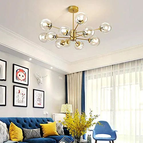 Sputnik Lustre 6 lumières Plafonnier Nordique Creative E27 Éclairage Pendant Globe En Verre Pendant La Lampe pour Chambre...