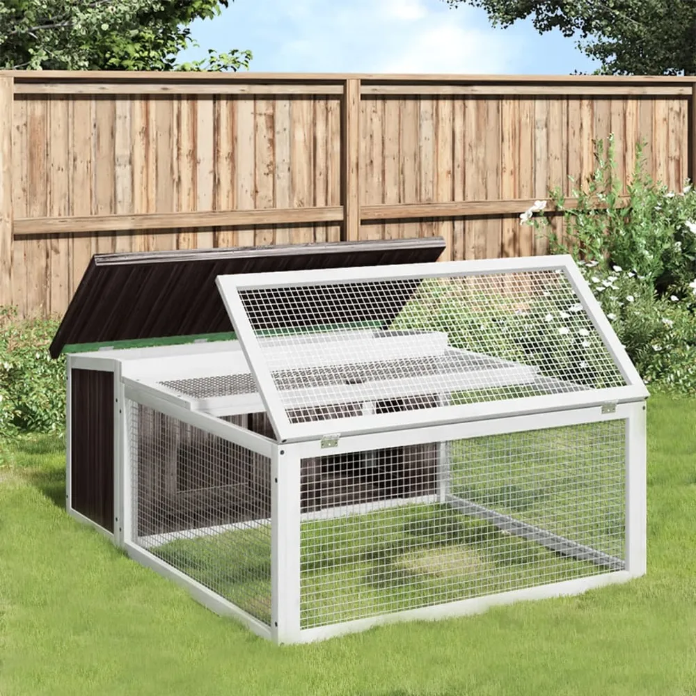 Kit de fixation Clapier 117,5 x 97 x 47,5 cm bois de pin massif gris 02_0041936