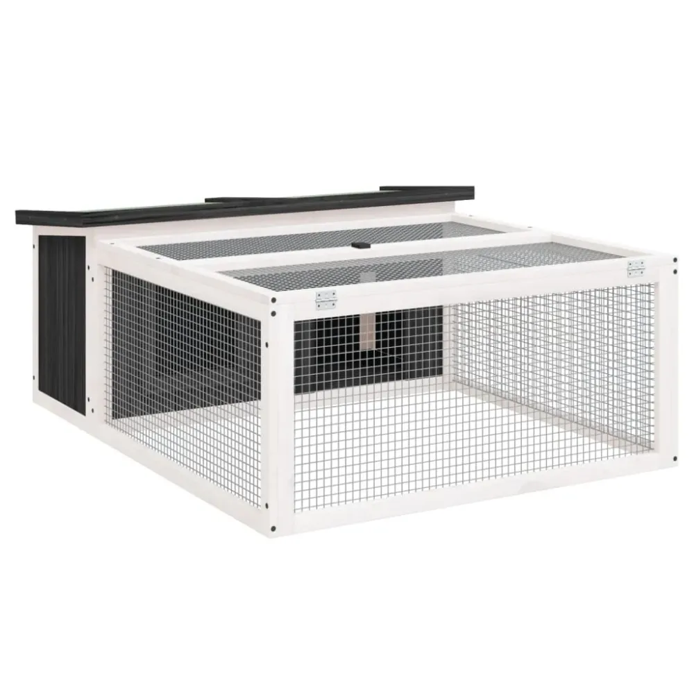 Kit de fixation Clapier 117,5 x 97 x 47,5 cm bois de pin massif gris 02_0041936