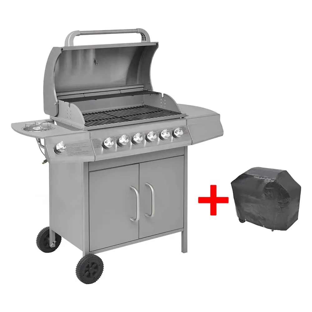 Télécommande universelle Barbecue à gaz 6 + 1 zone de cuisson Argenté