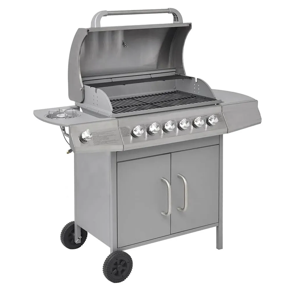 Télécommande universelle Barbecue à gaz 6 + 1 zone de cuisson Argenté