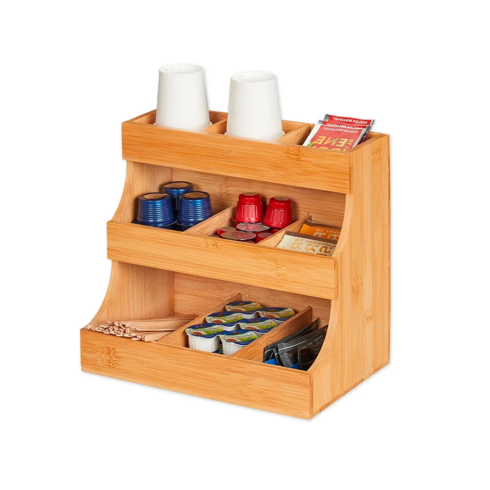 Professionnel Haute Résistance Organizer Multiuso Legno di Bambù – 9 Scomparti con Design Stabile