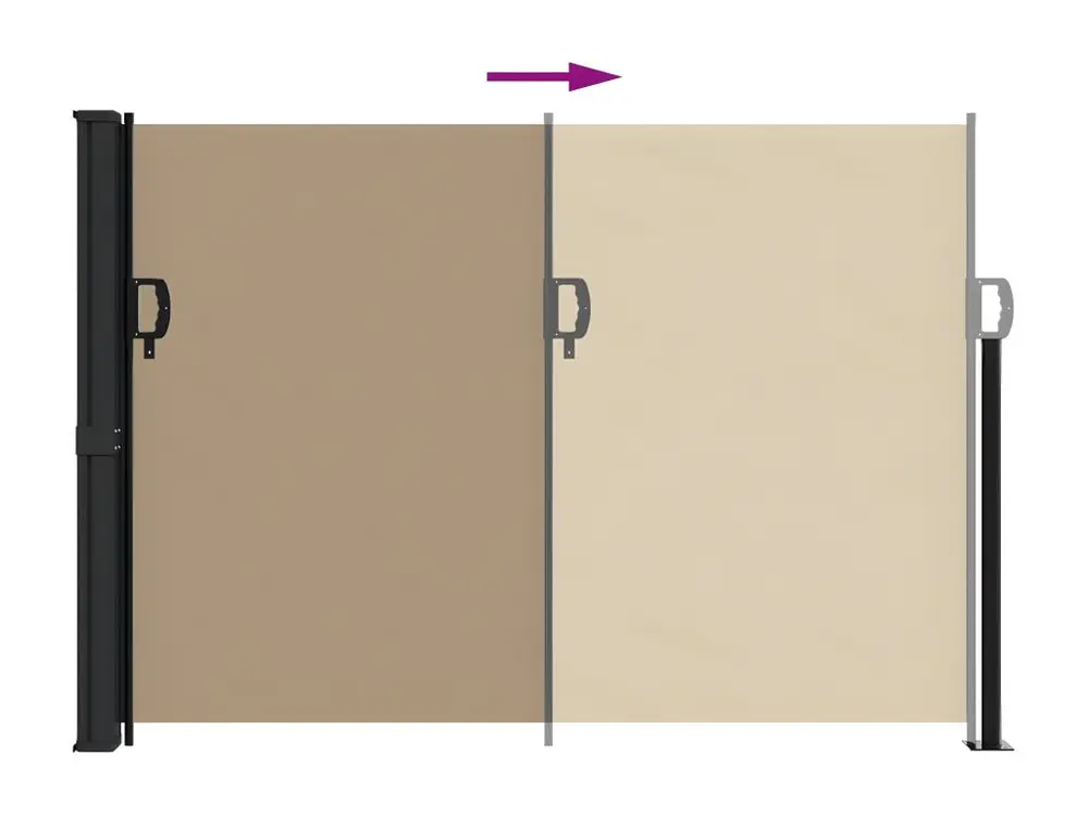 Coffre ignifuge Auvent latéral rétractable taupe 140x500 cm