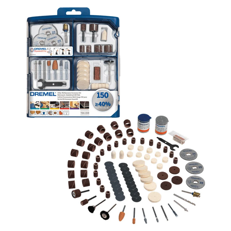 Professionnel Haute Qualité Coffret de 150 accessoires pour outils rotatifs DREMEL 2615S724JA multi-usage