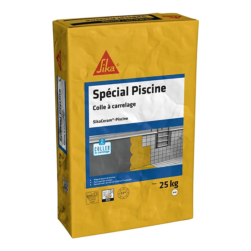 Adhésif pour métal Colle à carrelage extérieur Sika SikaCeram Piscine 25 kg