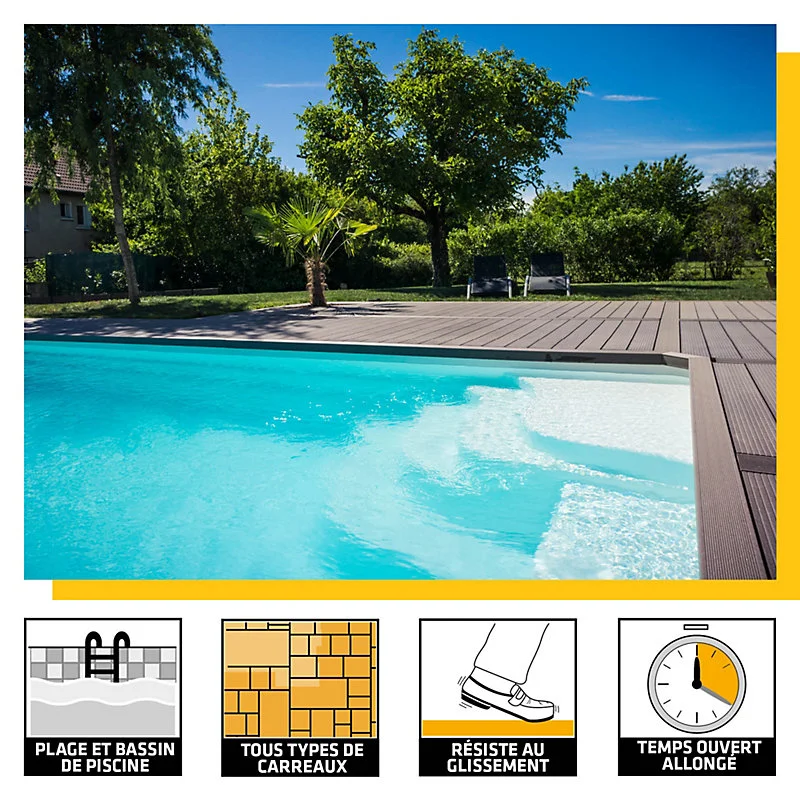 Adhésif pour métal Colle à carrelage extérieur Sika SikaCeram Piscine 25 kg