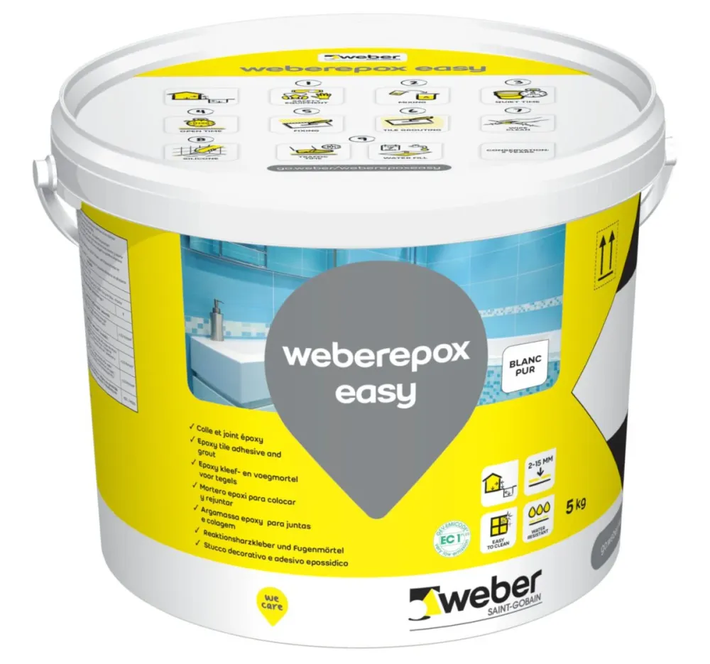 Adhésif pour métal WEBERPOX EASY- Mortier Colle De Jointement blanc pur E06 - 5 kg
