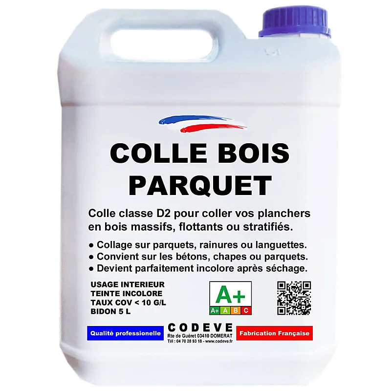 Colle Parquet - 4x5 L - Codeve Bois - Pour L'assemblage De Votre Parquet, Plancher, Escalier Ou Autre Sol En Bois. | Scell...