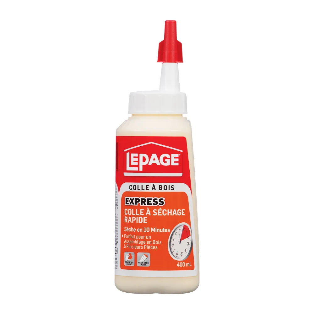Colle à séchage accéléré pour assemblage en bois, 400 ml pour intérieur et extérieur