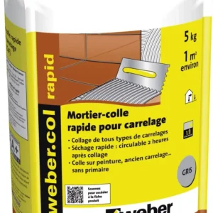 Mortier-colle webercol accéléré pour carrelage Gris - 5 kg
