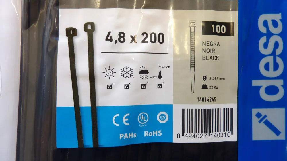 Collier polyamide 4.8 x 200 mm