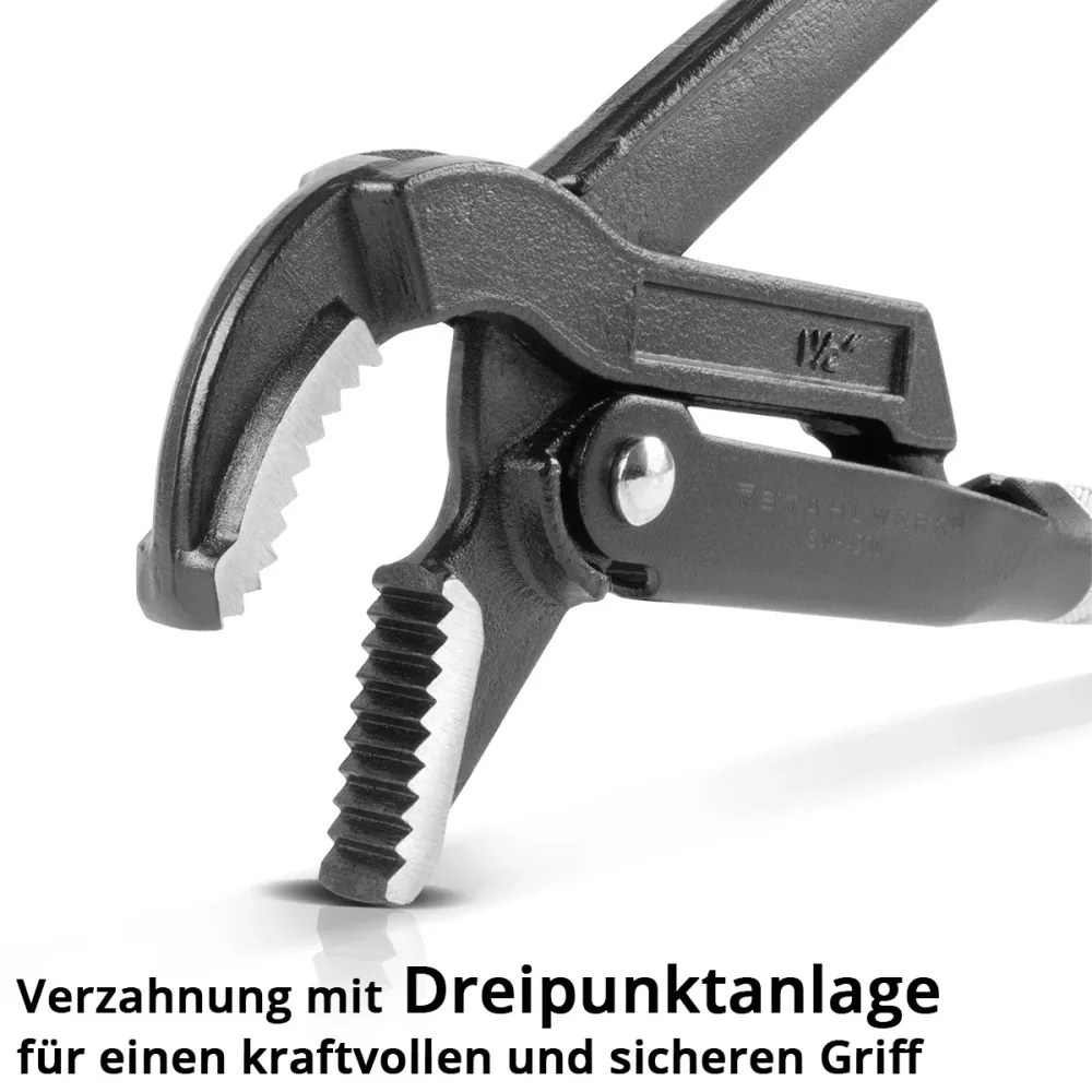 Flexible de raccordement Mécanisme d'acier pinces de tuyau de 1,5 "pouce (38 mm) S / 45 ° Chrom-Vanadium 420 mm File de po...