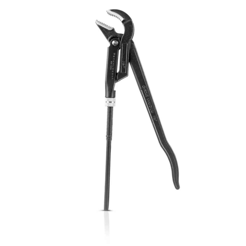 Flexible de raccordement Mécanisme d'acier pinces de tuyau de 1,5 "pouce (38 mm) S / 45 ° Chrom-Vanadium 420 mm File de po...