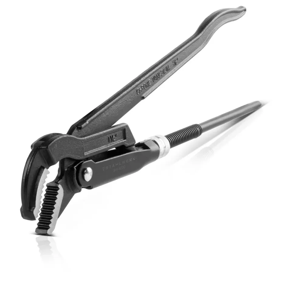 Flexible de raccordement Mécanisme d'acier pinces de tuyau de 1,5 "pouce (38 mm) S / 45 ° Chrom-Vanadium 420 mm File de po...