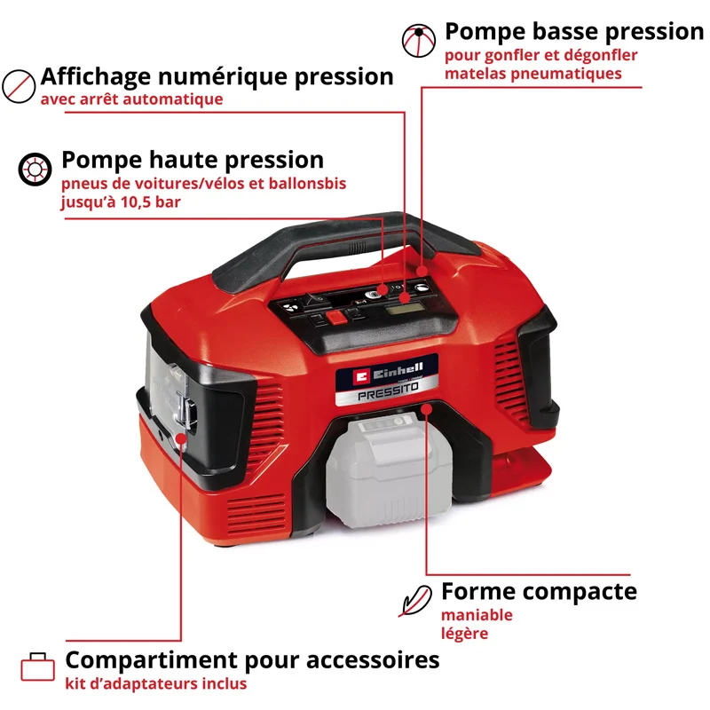 Compresseur à air sans fil Pressito 18/21 EINHELL - 4020467 avec Garantie 2 Ans