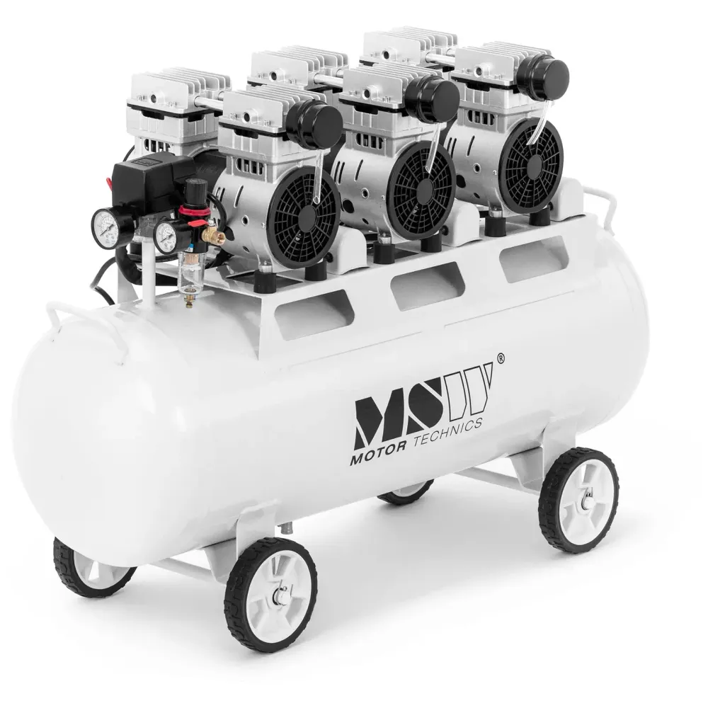 Compresseur sans huile 65 litres 3 x 750 watts aluminium acier blanc 14_0008730