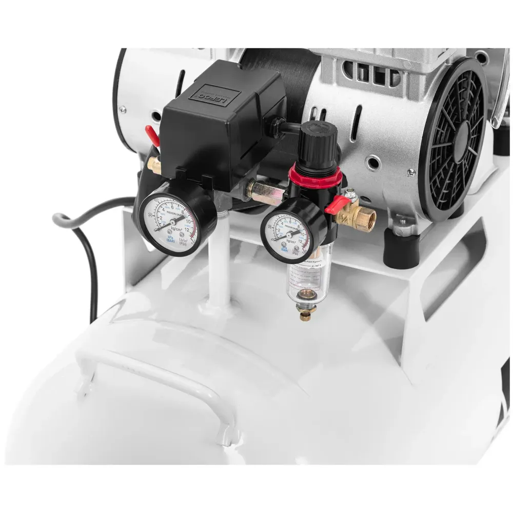Compresseur sans huile 65 litres 3 x 750 watts aluminium acier blanc 14_0008730