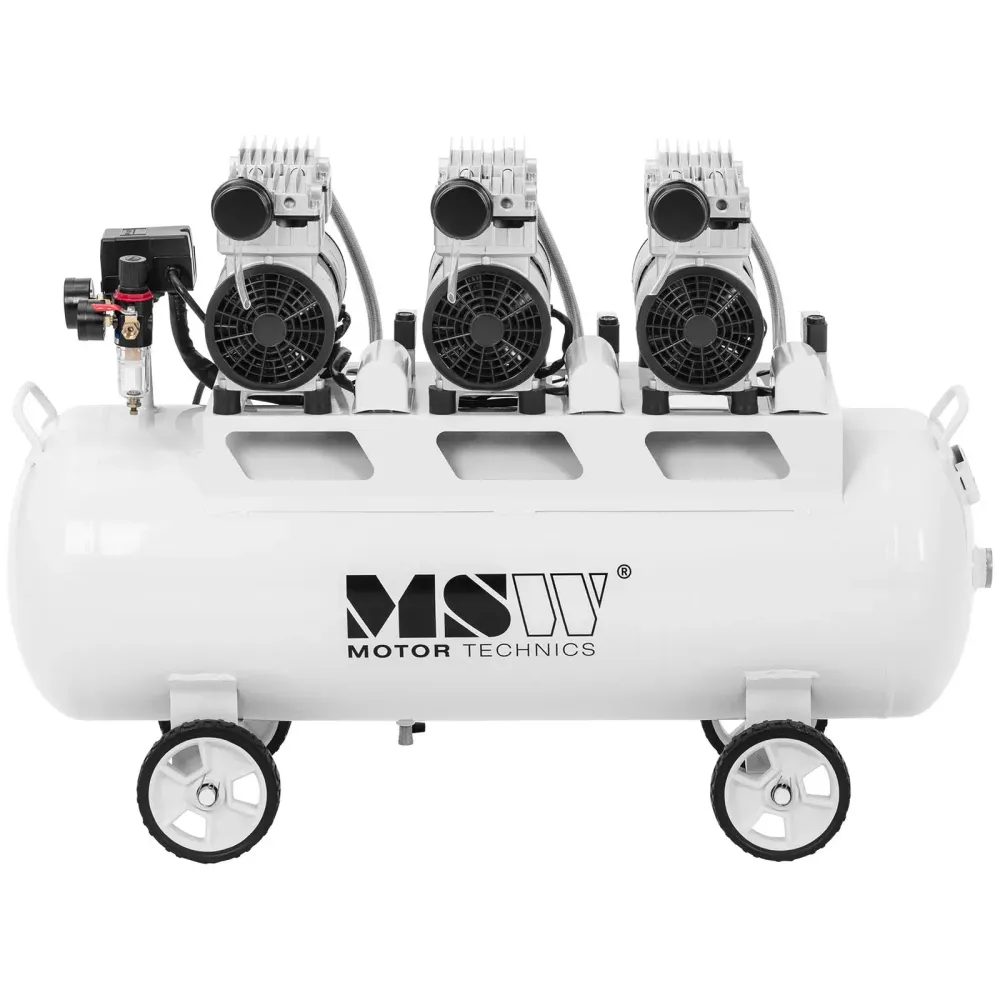 Compresseur sans huile 65 litres 3 x 750 watts aluminium acier blanc 14_0008730
