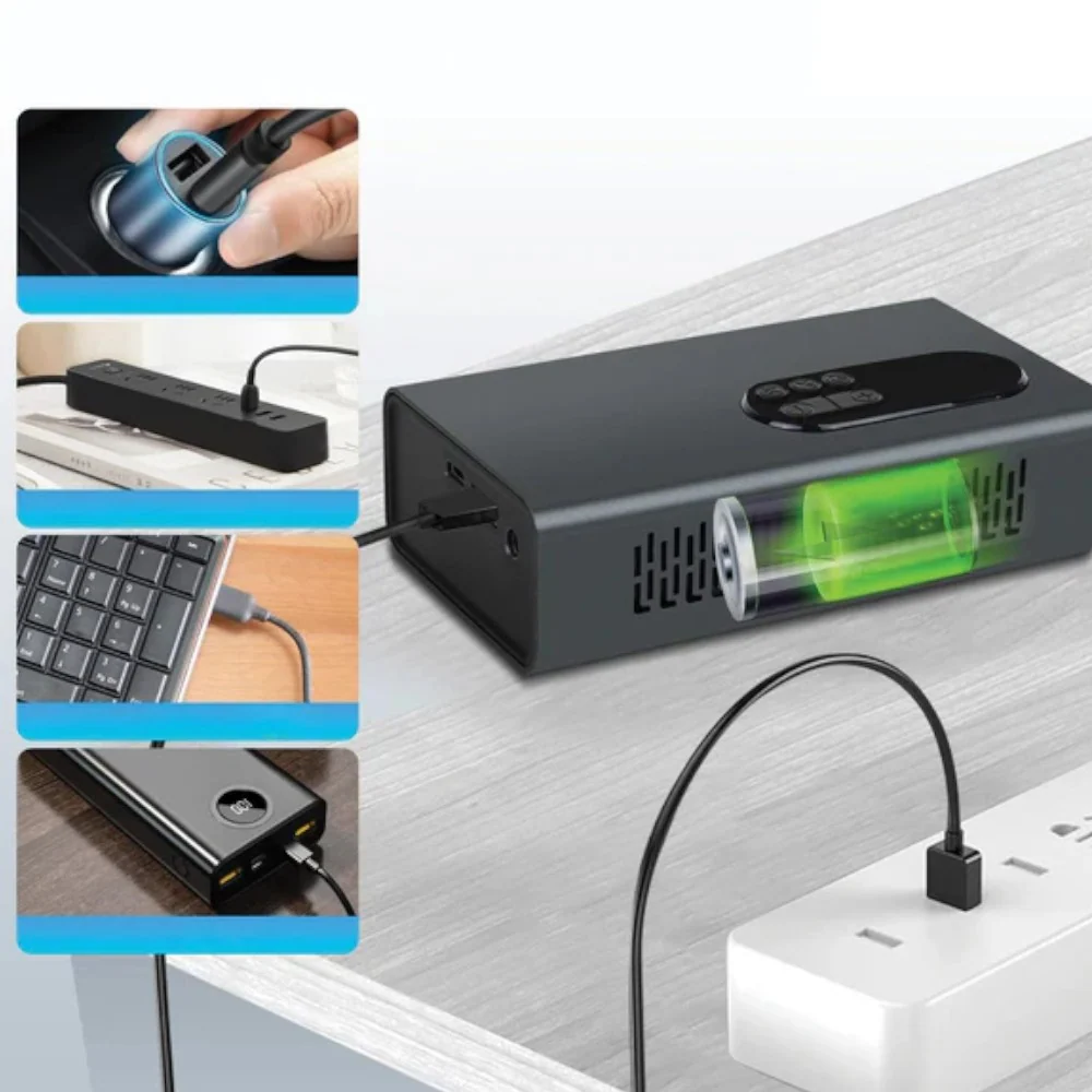 Mini compressore d'aria powerbank e torcia led portatile 80 W LS-MC01