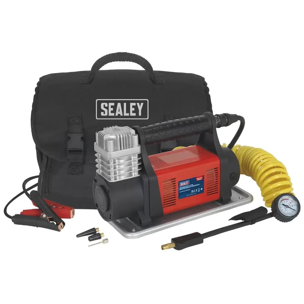 Sealey MAC07 12V Heavy Duty Compact Air Compressor avec Mallette de Rangement