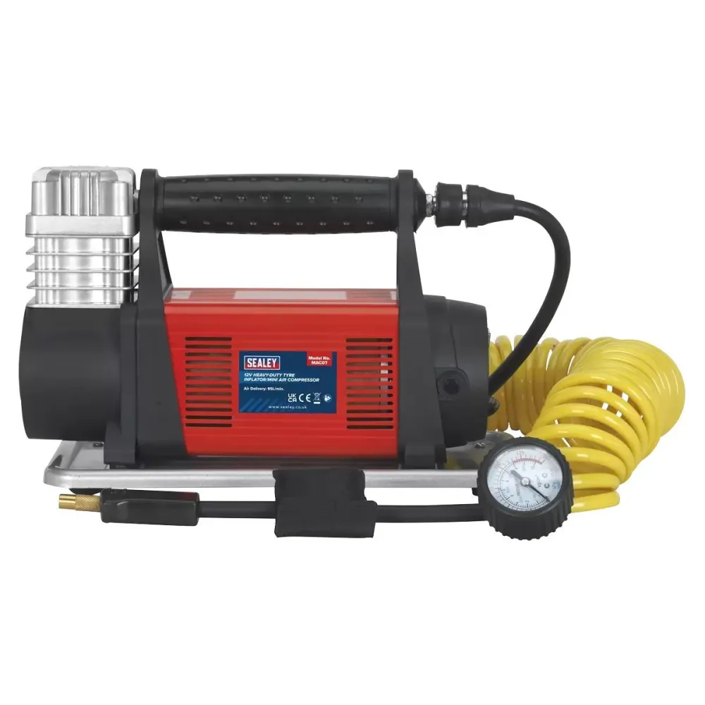 Sealey MAC07 12V Heavy Duty Compact Air Compressor avec Mallette de Rangement