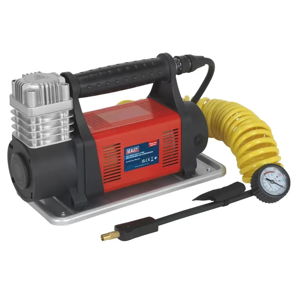 Sealey MAC07 12V Heavy Duty Compact Air Compressor avec Mallette de Rangement