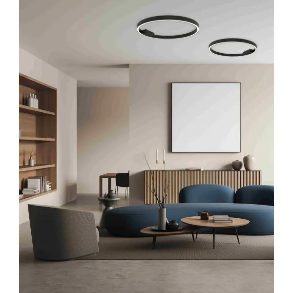 Plafonnier ZAMBELIS D600 37W Dimmable DESIGN Noir Mat