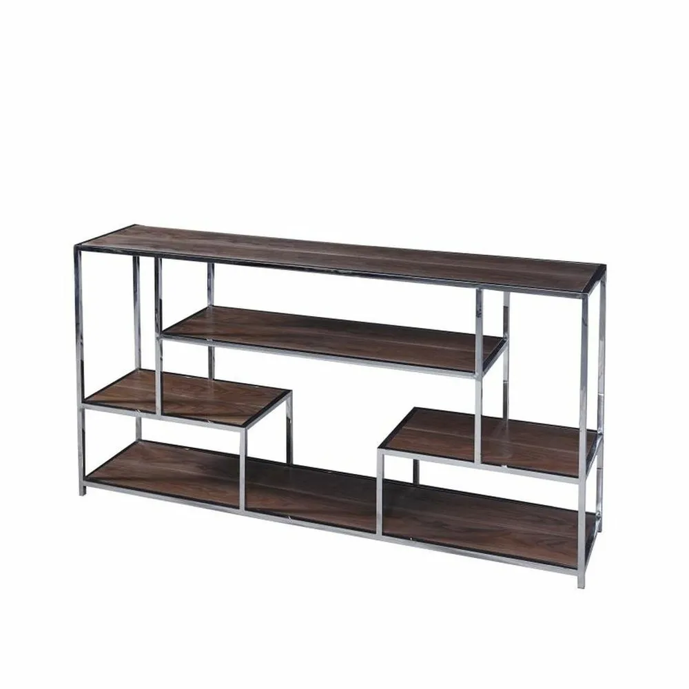 Manchon de liaison Console Contemporain Home Decor Argent Acier Bois MDF (190 x 40 x 96 cm)