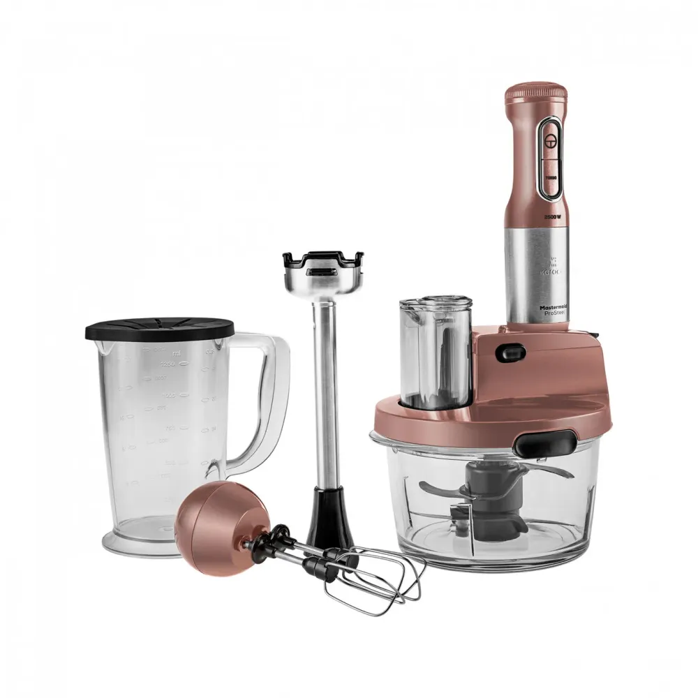 Blender Set Karaca Mastermaid Prosteel Étendu support pour mixeur, 6 couteaux, verre, 2500 W, rosegold