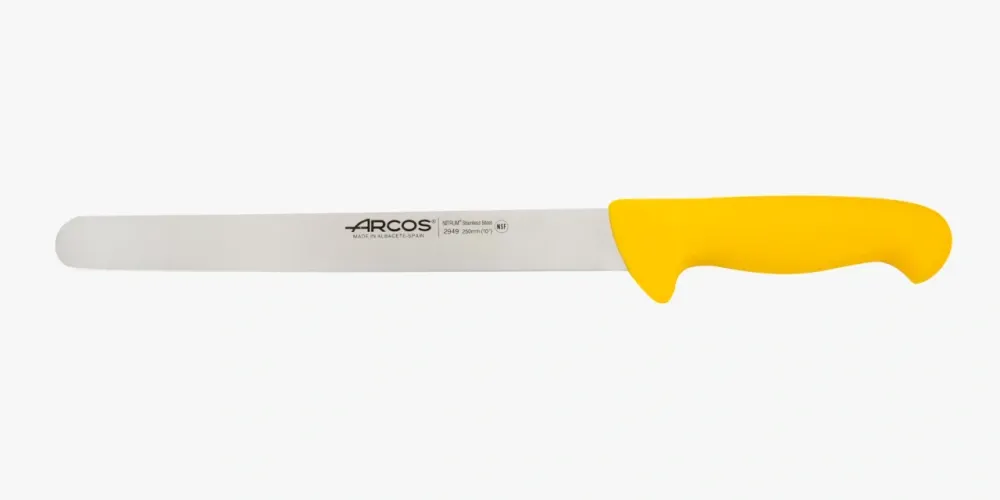 Couteau à jambon lame ample flexible jaune 250 mm