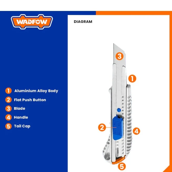 Cutter Professionnel – Lame Sécable 18 mm – Corps en Alliage d'Aluminium