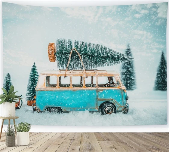 Toile de fond Hiver Van Vieux Chemin Enneigé BRP11-55