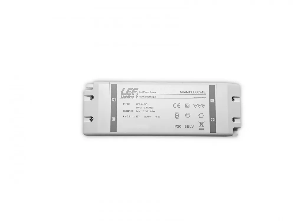 Analyseur de circuit ALIMENTATORE LED TENSIONE COSTANTE 60W 24VDC IP20 ON/OFF LEF LE6024E