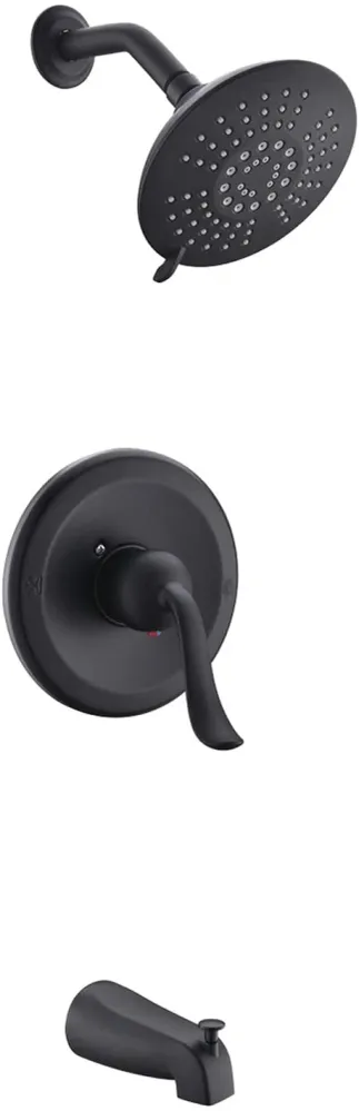 Appaso Douche Robinet ensemble Salle de bains Douche Valve Trim Kit Doux Noir 120Mo