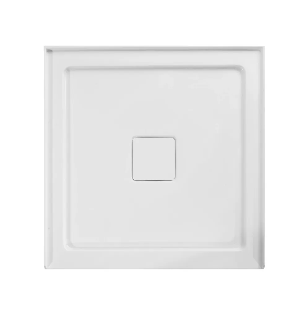 Base de douche carrée avec drain central 36x36x4 po