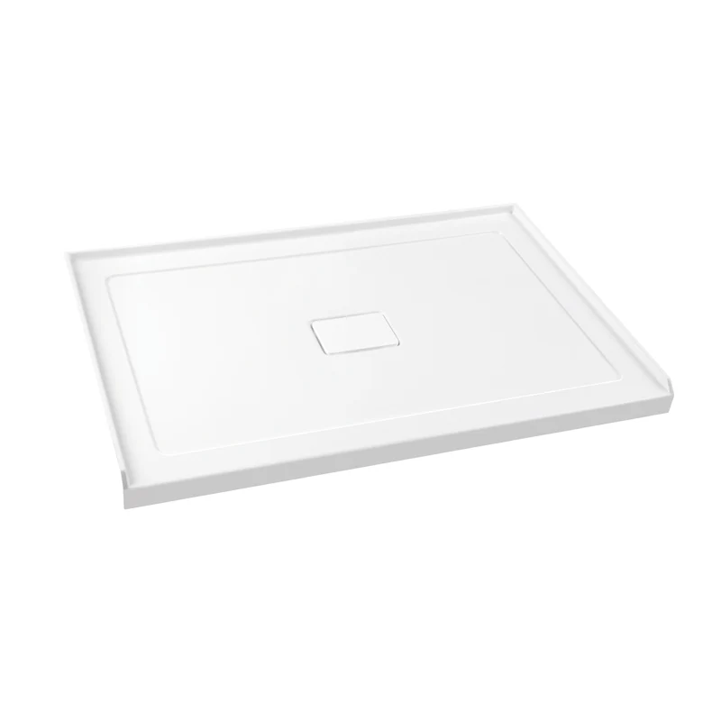 Base de douche rectangulaire à 3 parois avec drain central 60 x 32 x 3 po