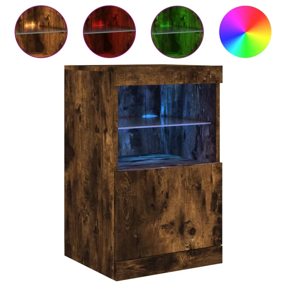 Buffet bahut commode armoire meuble de rangement organisateur cuisine salle de séjour salon avec lumières LED 41 x 37 x 67...